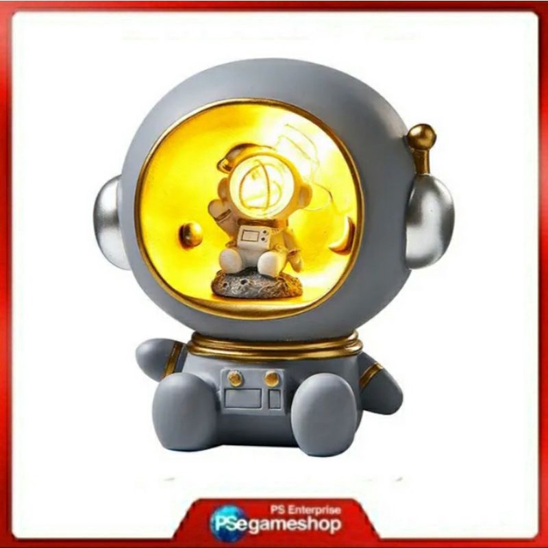 Astronaut Piggy Bank – Night Light [Grey] Celengan