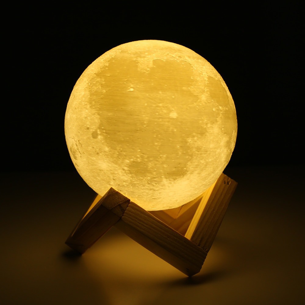 Grab Medan 15CM Lampu Tidur 3D Printed Moon Night Light Table Rechargeable Lamp LightMe 3DPML -