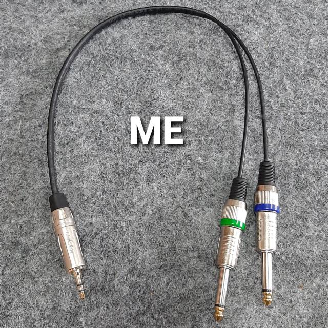 Kabel Jack 3.5mm to 2 akai mono ts male splitter audio