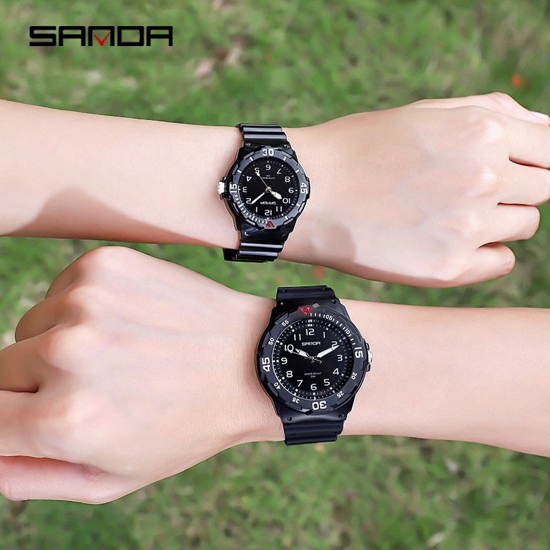 SANDA 6011 Jam Tangan Wanita Analog Tali Rubber Luminous Anti Air WATCHKITE WKOS