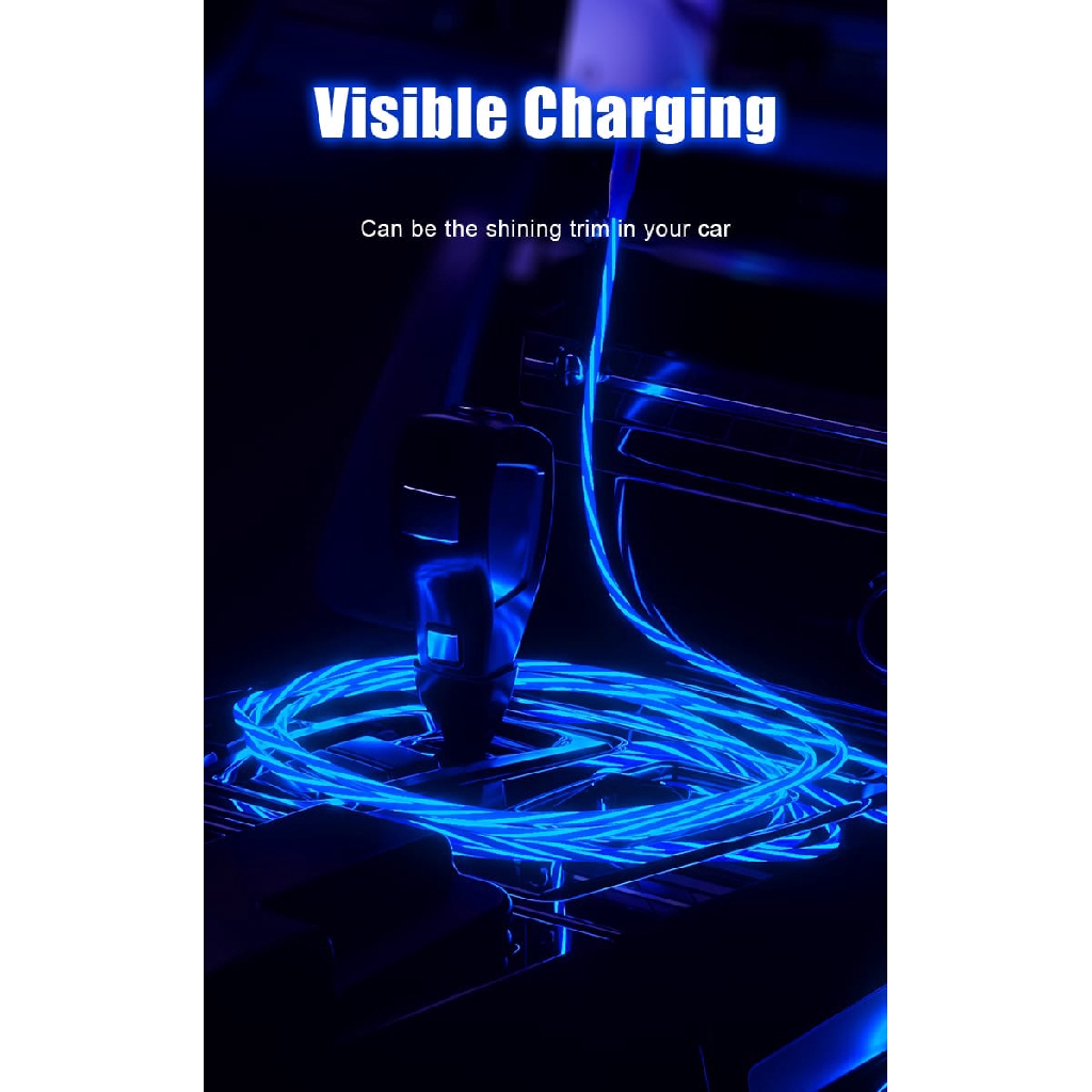 Kabel Data CG100c LED TYPE C  GARANSI 12 BULAN!!! YOUNGPRO USB Glowing Flowing Fast Charging QC 3.0