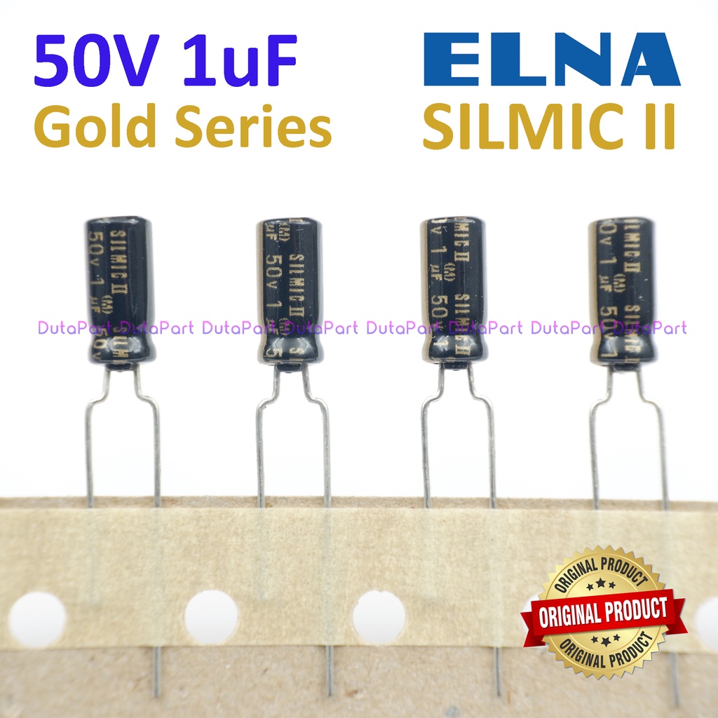 50V 1uF ELNA SILMIC II RFS ORI Kapasitor Capacitor Capasitor Elko Elco