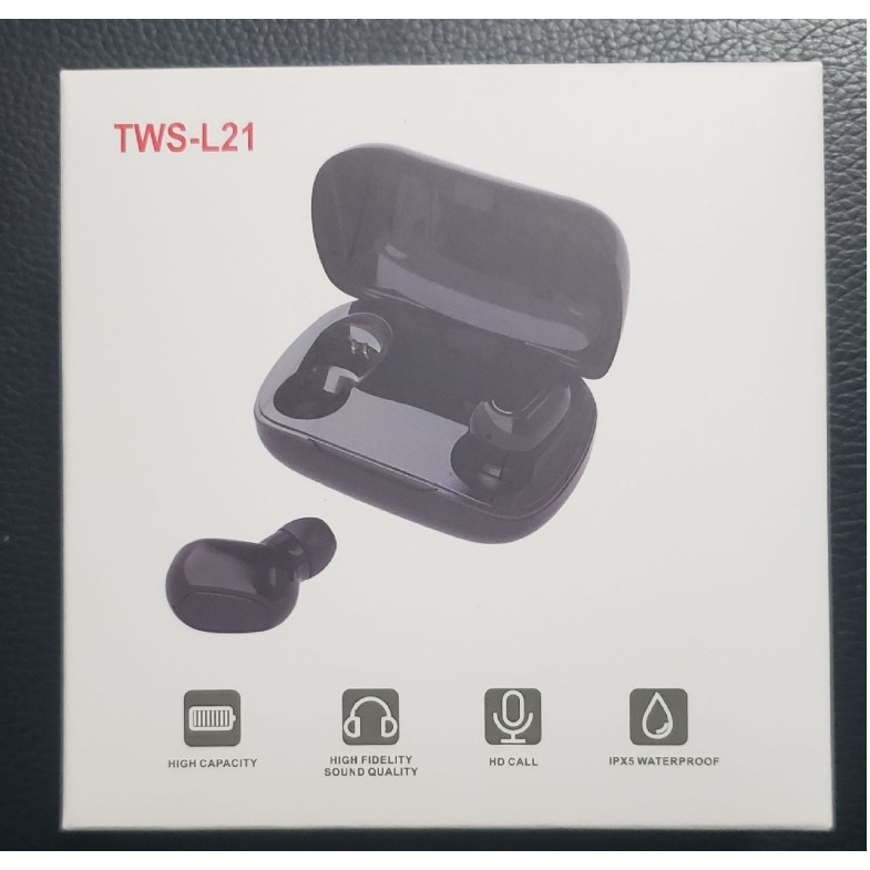 L21 bluetooth headset 5.0 in-ear stereo heavy low-voice binaural wireless headset with charging comp
