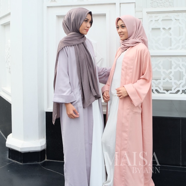 Sahara Abaya - Dusty Pink Abaya Lebaran simple abaya modern baju muslim outer panjang