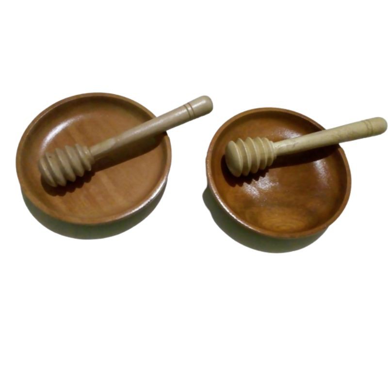 [ TERMURAH ] Madu / Piring Madu / Sendok Madu - 100% Asli Kayu Mahoni