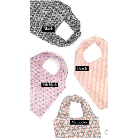 tapis foldable nah buttonscarves black peach multicolor pale blush tote bag totebag mermaid lavender