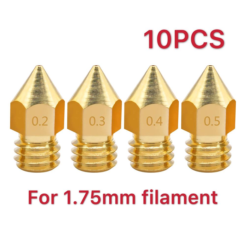 AUGUSTINA MK8 Brass Nozzle 0.6mm 0.4mm Threaded Filament CR10 CR10S Copper 0.2mm Print Head Nozzle