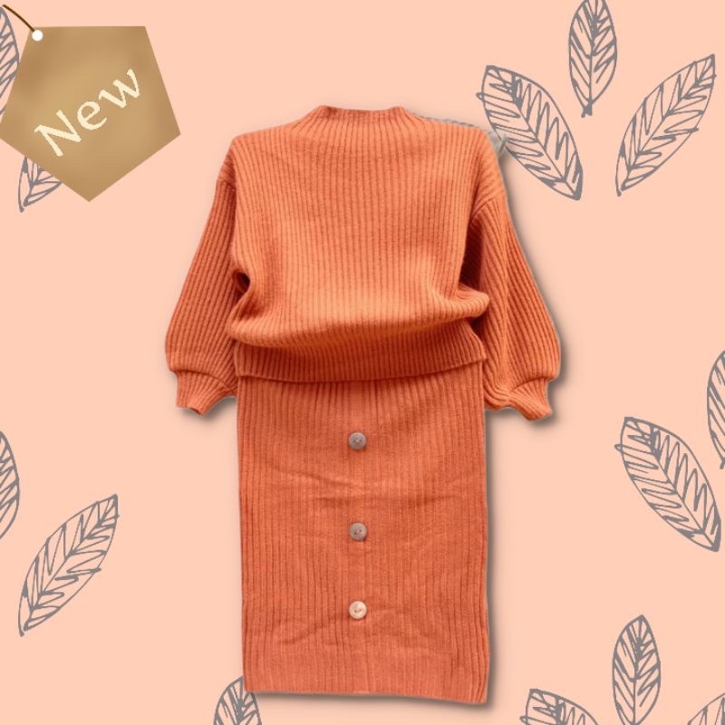 SWEATER RAJUT SETELAN ROK ANAK PEREMPUAN / CARDIGAN ANAK WANITA