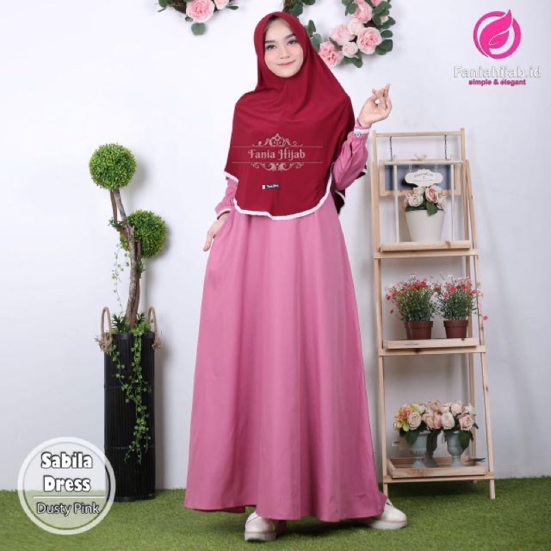 Gamis polos simpel Dress renda simpel bahan katun toyobo fodu