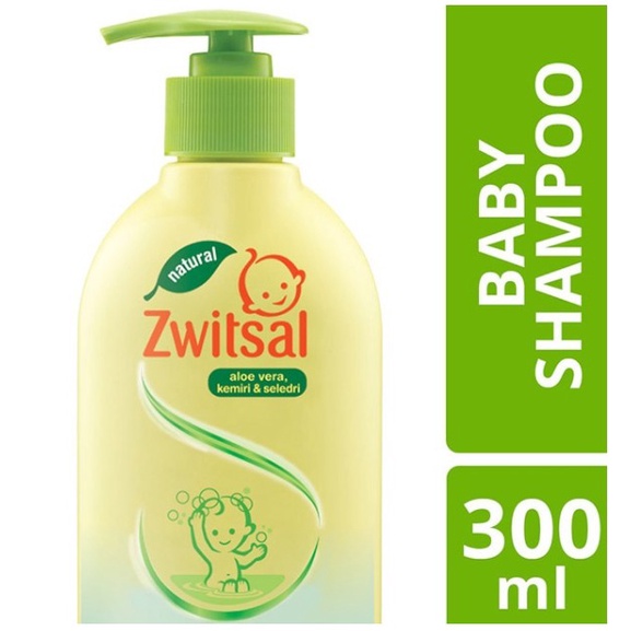 Zwitsal Baby SHAMPOO Natural  300ml(PUMP)-Shampo Rambut Anak Bayi,Zwitsal Baby Shampoo Natural Aloe Vera Kemiri Seledri Refill 250 ml