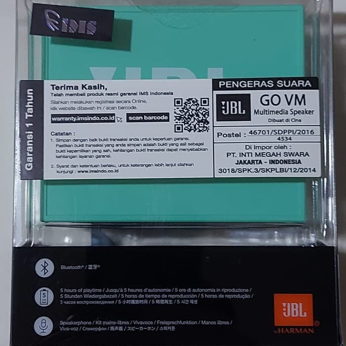 JBL GO Original Garansi Resmi IMS Speaker Portable Bluetooth Mini Ori pb