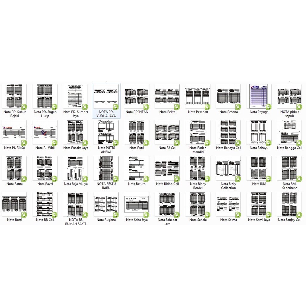 Paket Template Desain Nota design Siap Edit Siap Pakai Format CDR Usaha Percetakan Multimedia Termurah Terlaris NP38