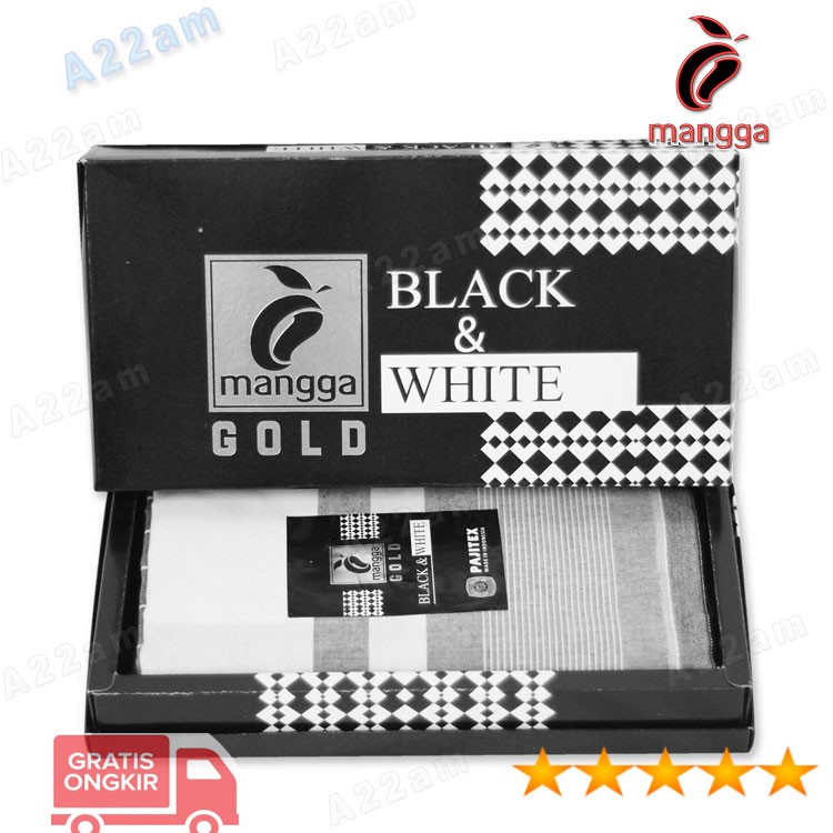 M11-14 Sarung Motif Kotak Dewasa Merk MANGGA Original Black White