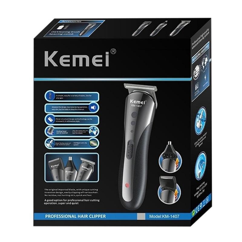 Kemei Alat Cukur KM-1407 Cukuran Multifungsi 3 In 1 Pencukur Kumis Jenggot