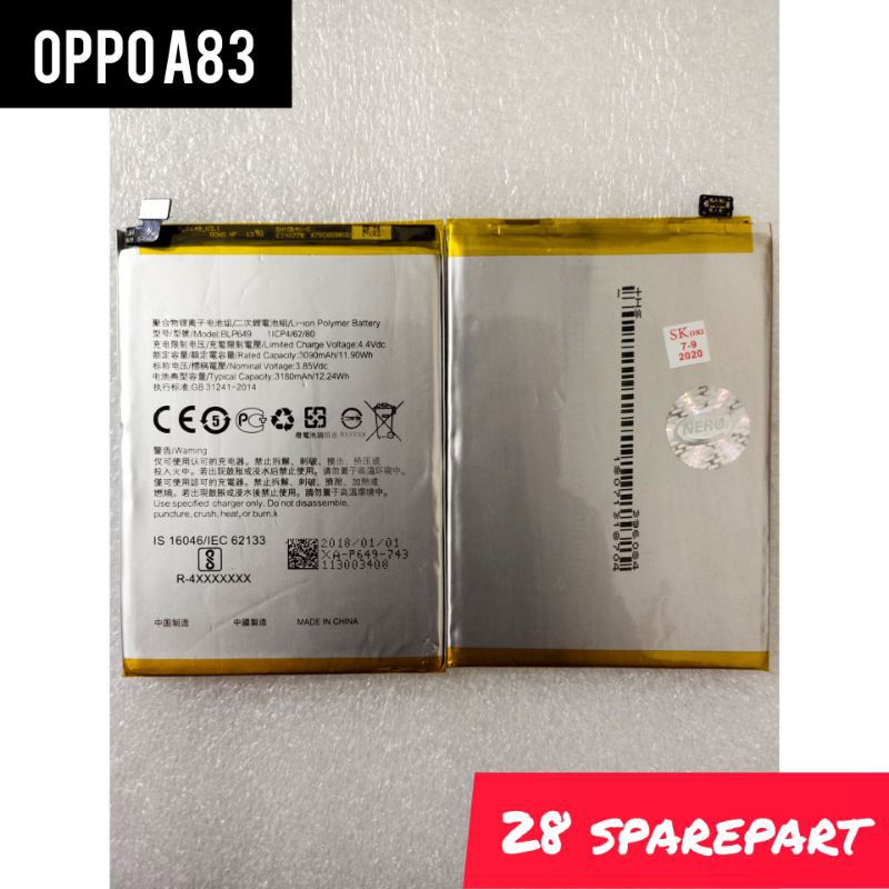 BATERAI / BATRE BLP649 OPPO A83 ORIGINAL