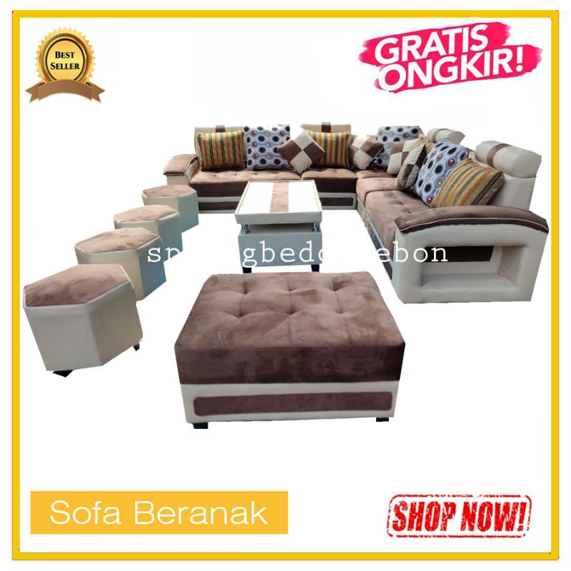 Sofa L Beranak Bisa Custom Warna Termurah Terlaris Cirebon Indramayu Kuningan Tegal Pekalongan