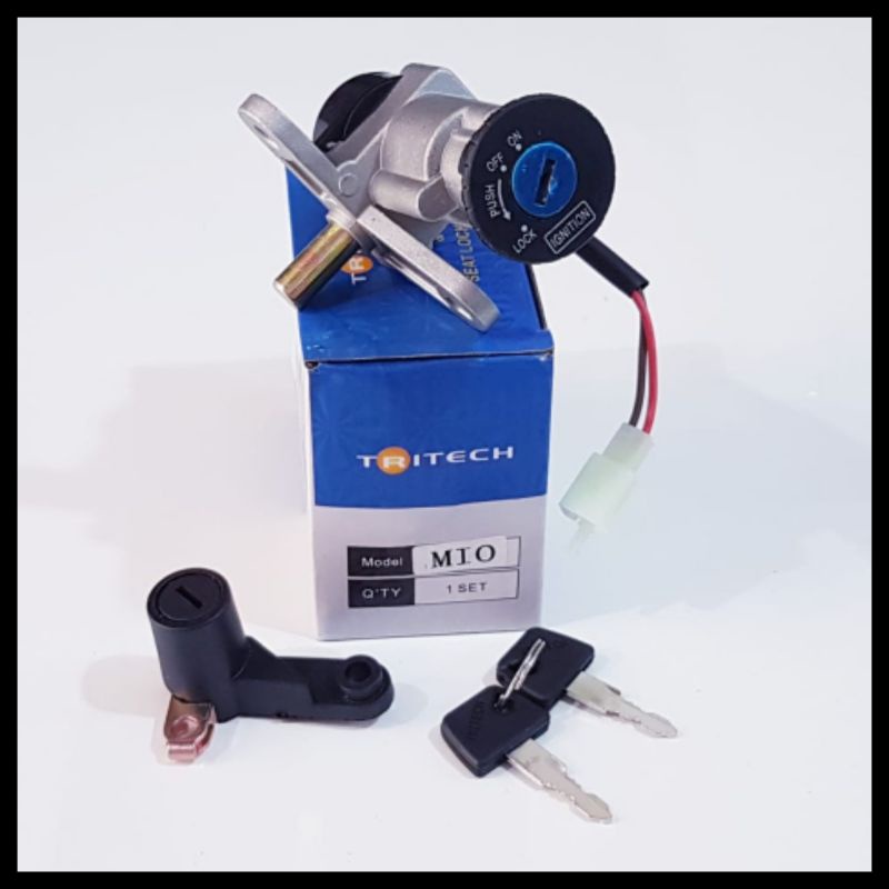 KUNCI KONTAK ASSY FUL SET KUNCI JOK BELAKANG ORI TRITECH MOTOR MIO/MIO LAMA/MIO SPORTY LAMA/MIO SMIL