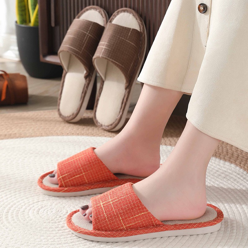 Sandal Rumah VINTAGE STYLE EMPUK Nyaman Elegan Modis Kamar Indoor Halus Motif Garis Slipper Lembut