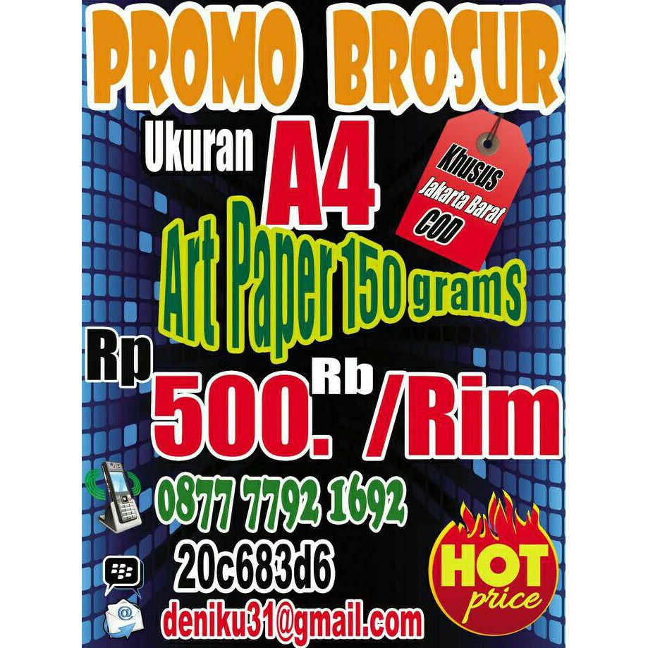 

Brosur A4 ( 2 sisi ) art paper 150 gr