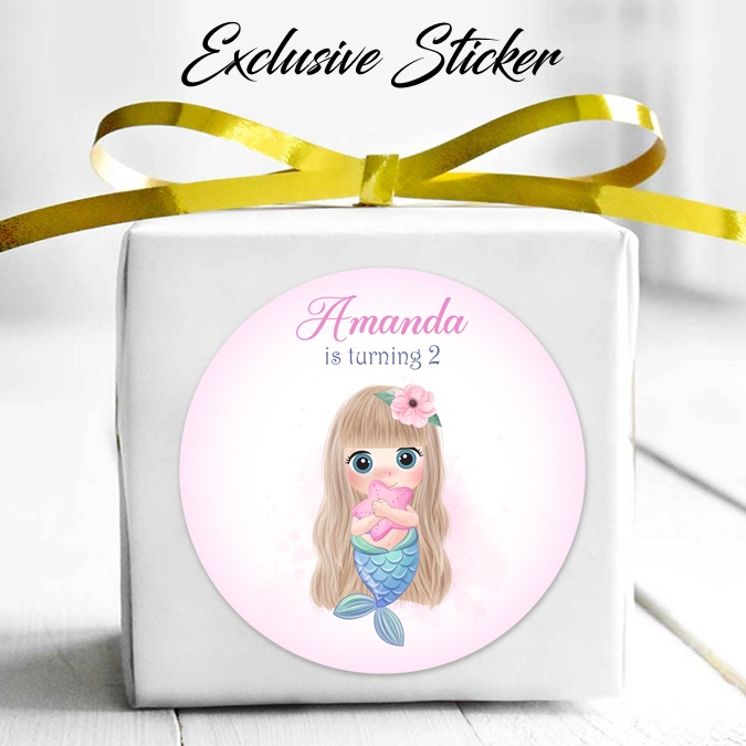 

50 STIKER / STICKER MERMAID 2-11 UTK BAG / BENTO / SOUVENIR ULTAH ULANG TAHUN