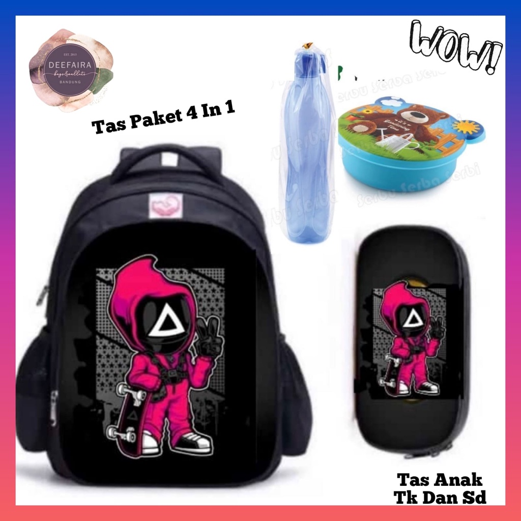 Tas Sekolah Anak Laki Laki Keren Model Squ4d Xv1 4 In 1 Tas Ransel Tk Dan SD