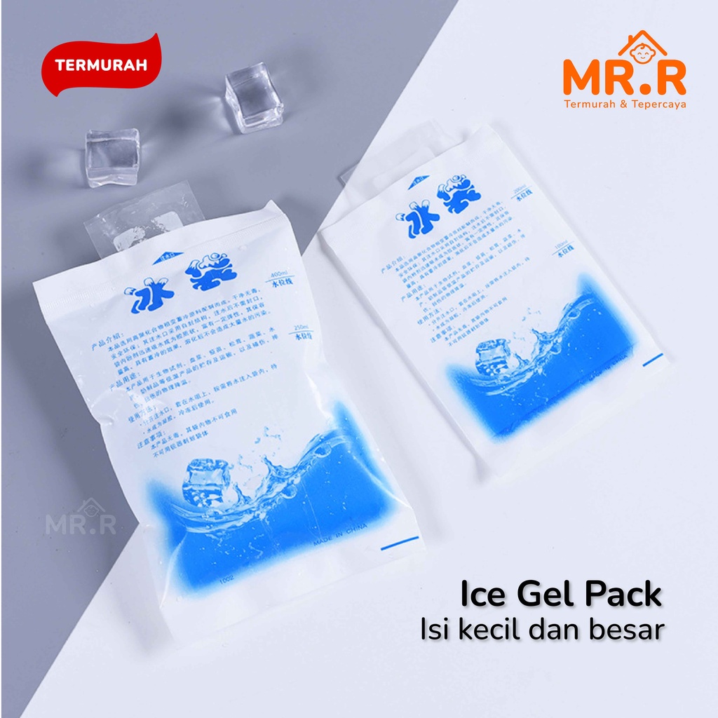 Ice Gel Pack Gabag 200 dan 400 ML Blue Cool Jelly Cooler Bag Kantong Air Es Pendingin Lunch Bag Tas ASI Ice Pack Air Cooler Ice Gell 200 dan 400 ML