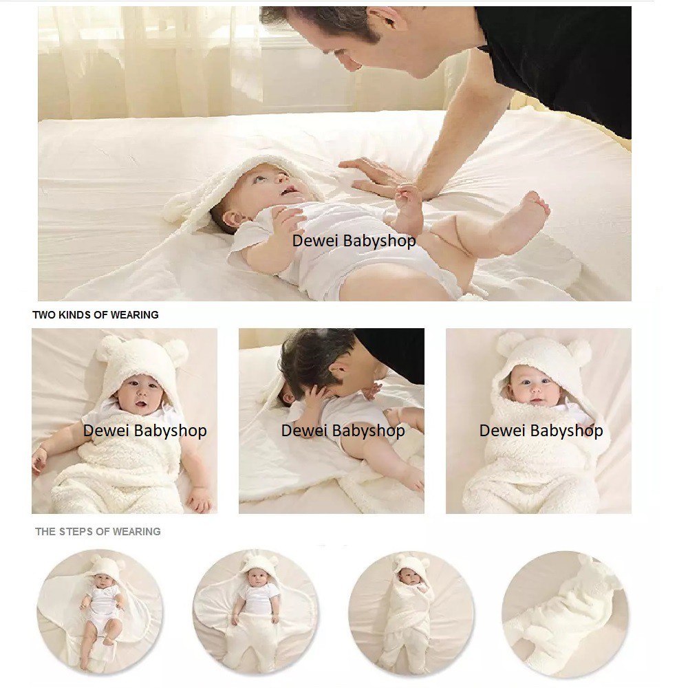 Selimut Bayi Beruang Lucu ( Baby Blanket Sleeping Bag / Slimut Blangket Anak )