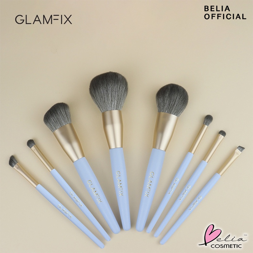 ❤ BELIA ❤ GLAMFIX Essential Brush Make Up Set 8 Pcs PREMIUM | SET Brush Premium | Brush Make Up