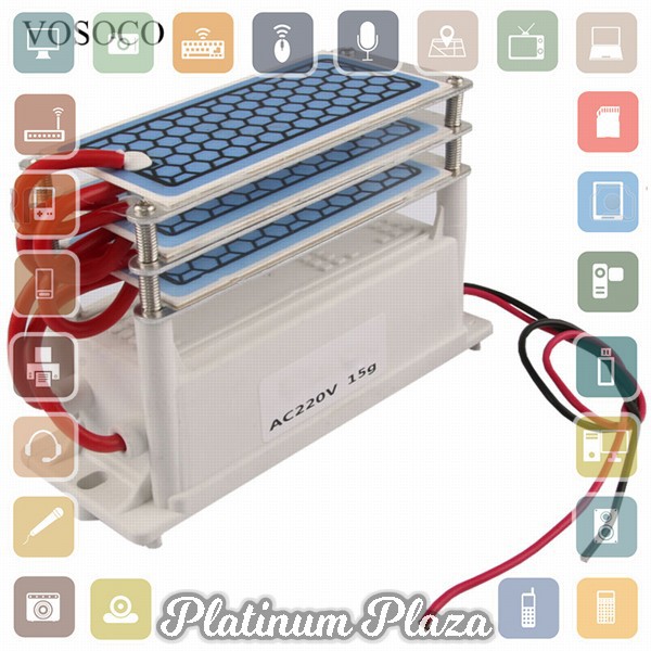 VOSOCO Ozonizer DIY Ozone Generator Portable Ceramic Plate Air Purifier 15g/h - VOS15`2SE1OP-- White