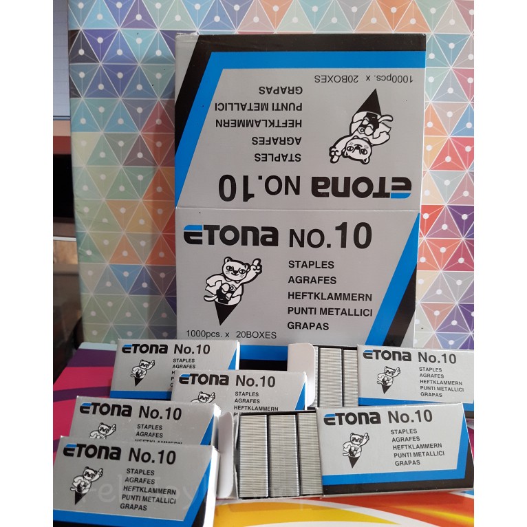 

Dijual ISI STAPLES ETONA NO 10 KECIL REFILL STAPLER HEKTER HD KENKO ATOM MAX Limited