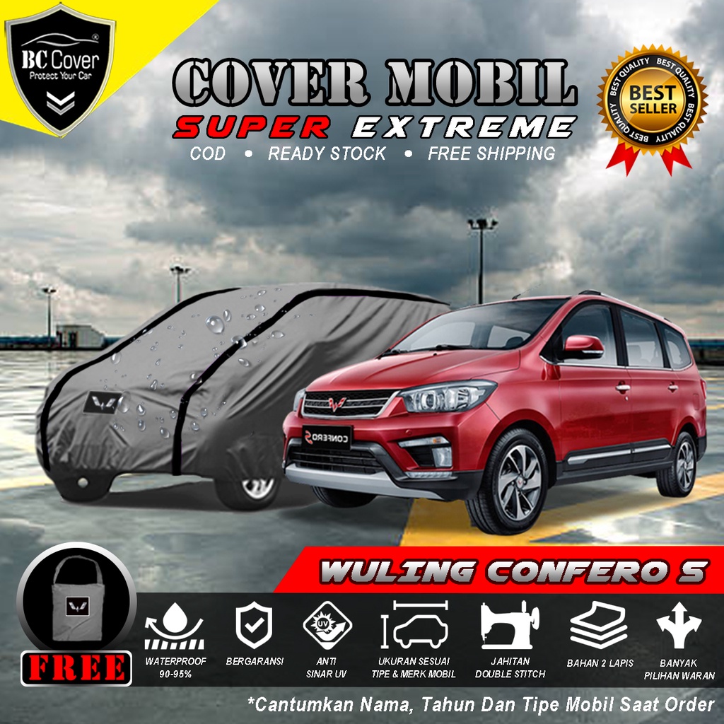 Body Cover Mobil Wuling Confero S Outdoor Waterproof / Sarung Mobil Wuling Conferro Waterproof / Selimut Tutup Mantol Kerudung Mantel Penutup Mobil Wuling Confero Waterproof Outdoor Anti Air