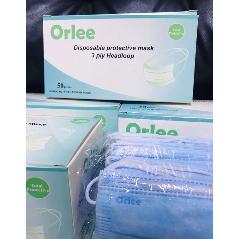 Masker Orlee Hijab Masker 3 Ply isi 50 pcs Kemenkes
