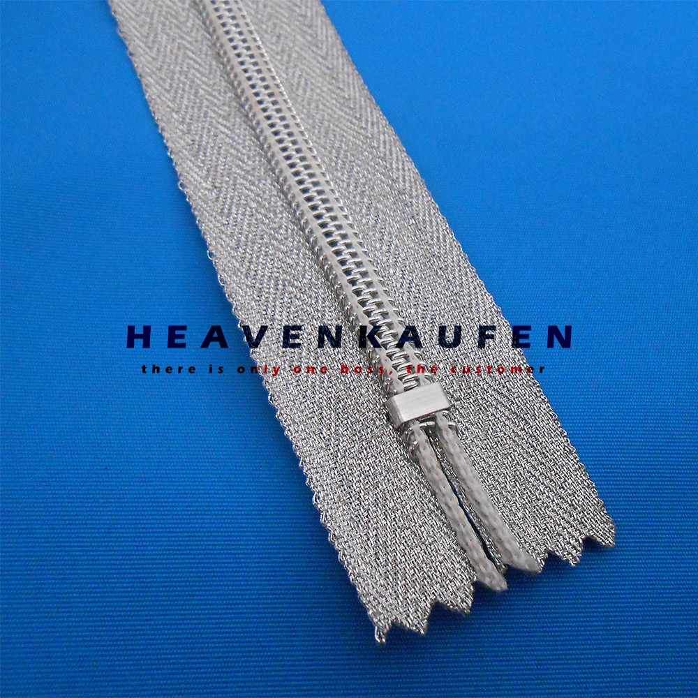 Resleting Retsleting Zipper 25 cm Blink Blink Coil Mengkilap Untuk Busana Pakaian Wanita Dll