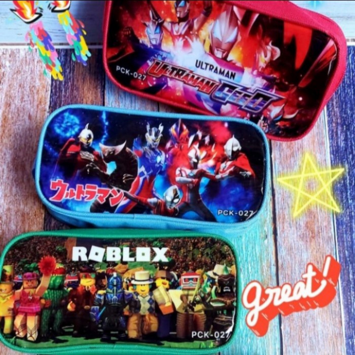 

Jualan Tempat Pensil Sleting Roblox, Ultraman, Shark / Tempat Alat Tulis Hemat