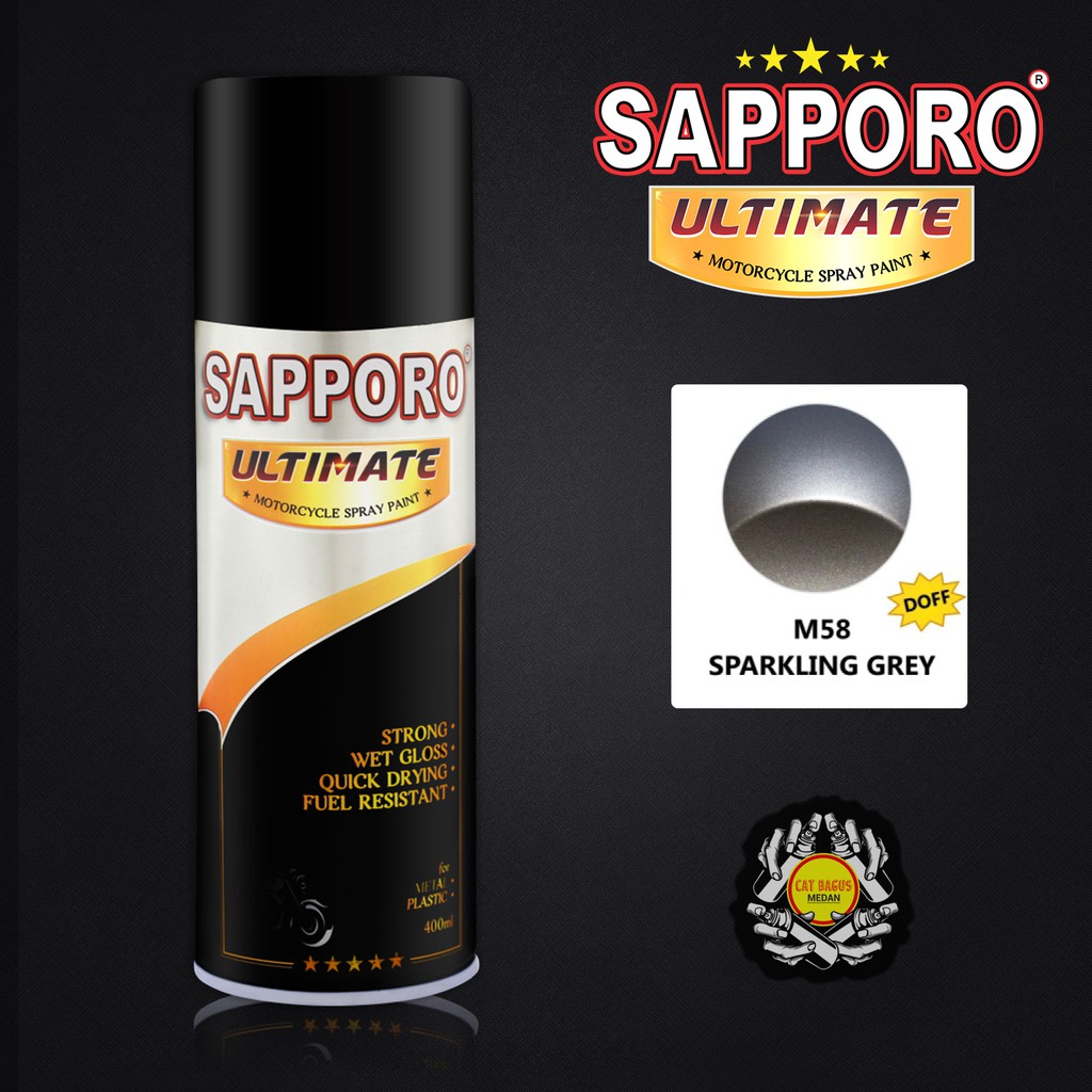 SAPPORO ULTIMATE M58 SPARKLING GREY CAT SEMPROT 400 ML CAT MOTOR AEROSOL PYLOX VELG OZ RACING ABU AB