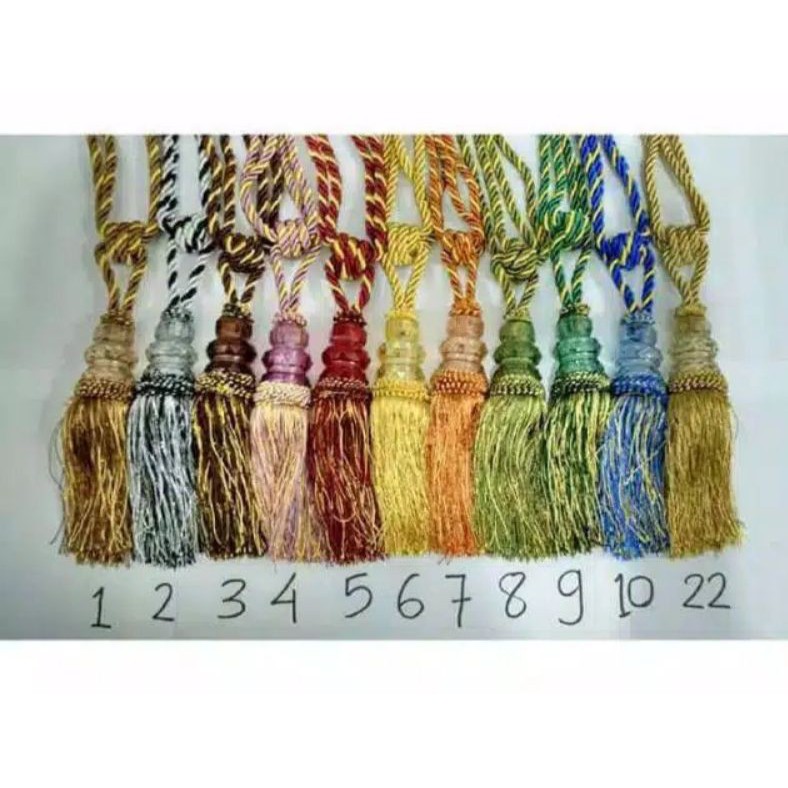 Tasel gorden tali gorden inport kristal mewah elegant