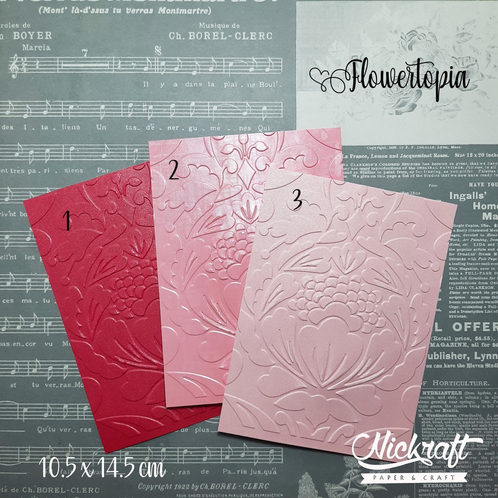 Emboss Paper - FLOWERTOPIA - Embossing Folder Kertas Timbul