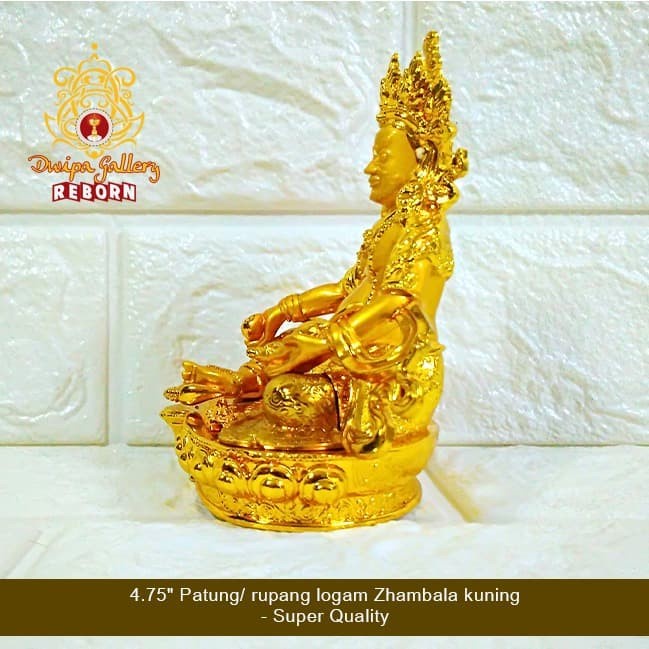 4.75&quot; Patung/ rupang logam Zhambala kuning- Super Quality