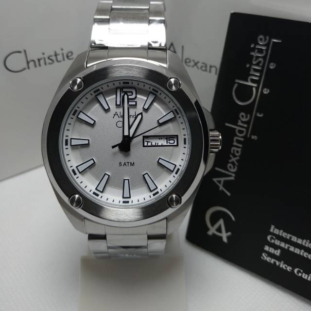 Jam tangan pria Alexandre Christie AC 8609ME silver original
