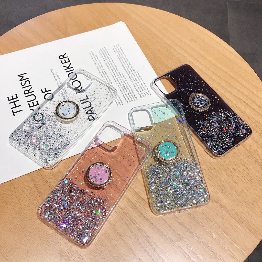 Soft Case Bahan Silikon Aksen Glitter Bintang Dengan
