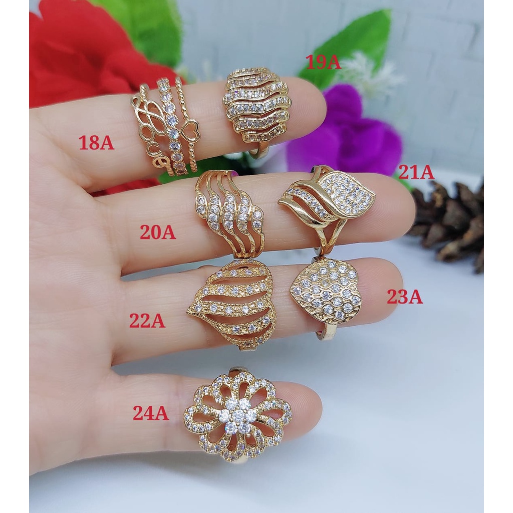 Cincin Permata Xuping Lapis Emas 18A-24A