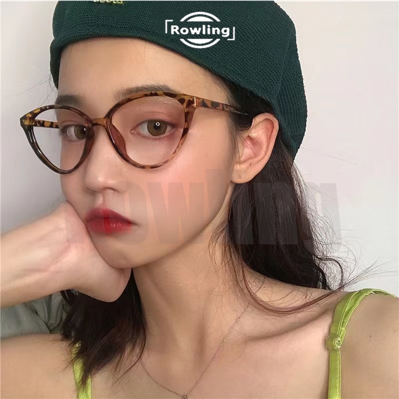 Rowling(ka-236) Kacamata Retro Terbaru Cat Eye  Wanita Import Kacamata Fashion Fuji