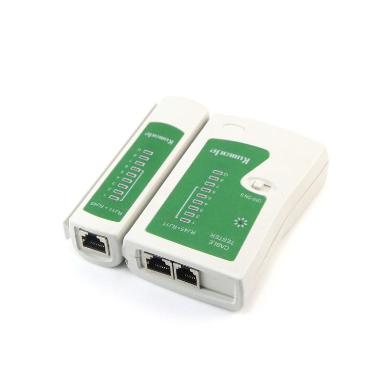 LAN TESTER + BATERAI / ALAT PEMERIKSA ARUS PADA KABEL LAN DAN KABEL USB-ALAT CEK KABEL LAN KE RJ-45 - TEKNO KITA