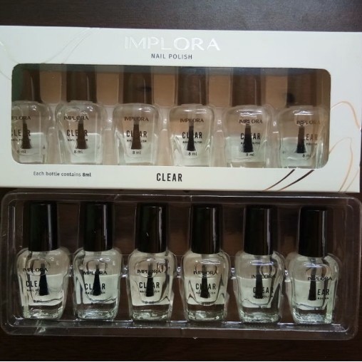 Implora Nail Polish Clear 8ml Kuteks Cat Kuku Wanita Bening Kutex Original Bpom Halal Murah