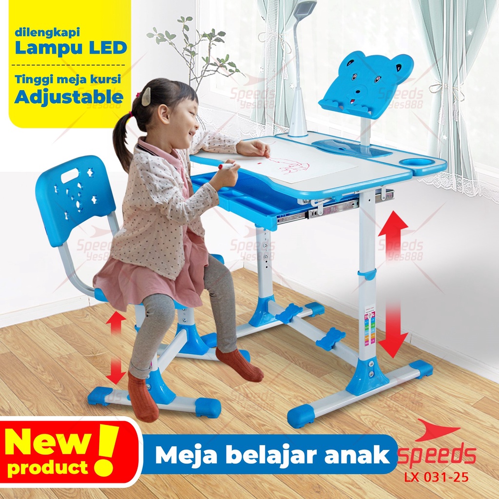SPEEDS Meja Belajar Anak Set Meja Kursi Belajar Dewasa Portable Ukuran 70 dan 80cm 031-25-26