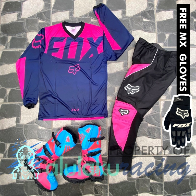 Jersey, Celana, Sarung Tangan &amp; Sepatu SV Fullset MX Trail Motocross - Paket Bundling FOCTSV071212-F41