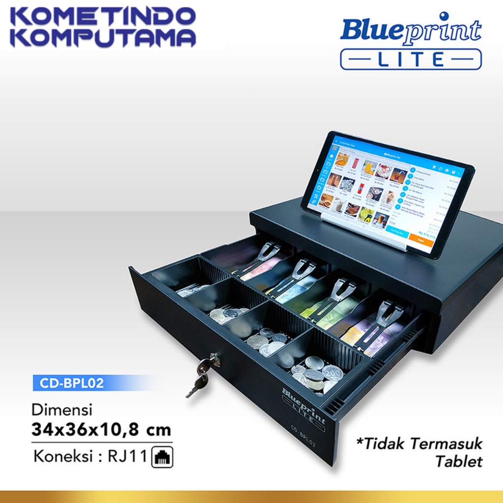 Cash Drawer 02 KECIL Laci Kasir Laci Uang BLUEPRINT CD-BPL02 34x36x10,8 cm