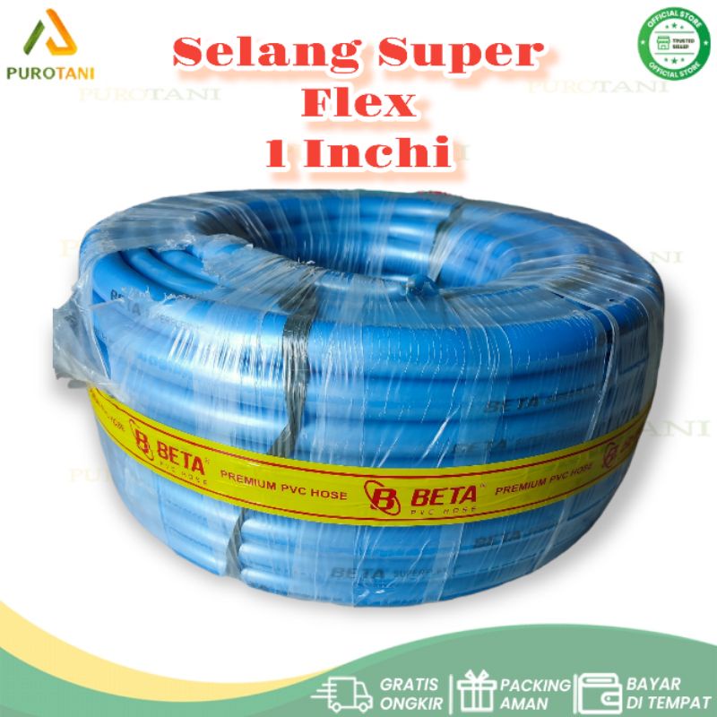 Selang 1 Roll 50M Ukuran 1 Inchi Beta Super Flex Premium PVC Hose