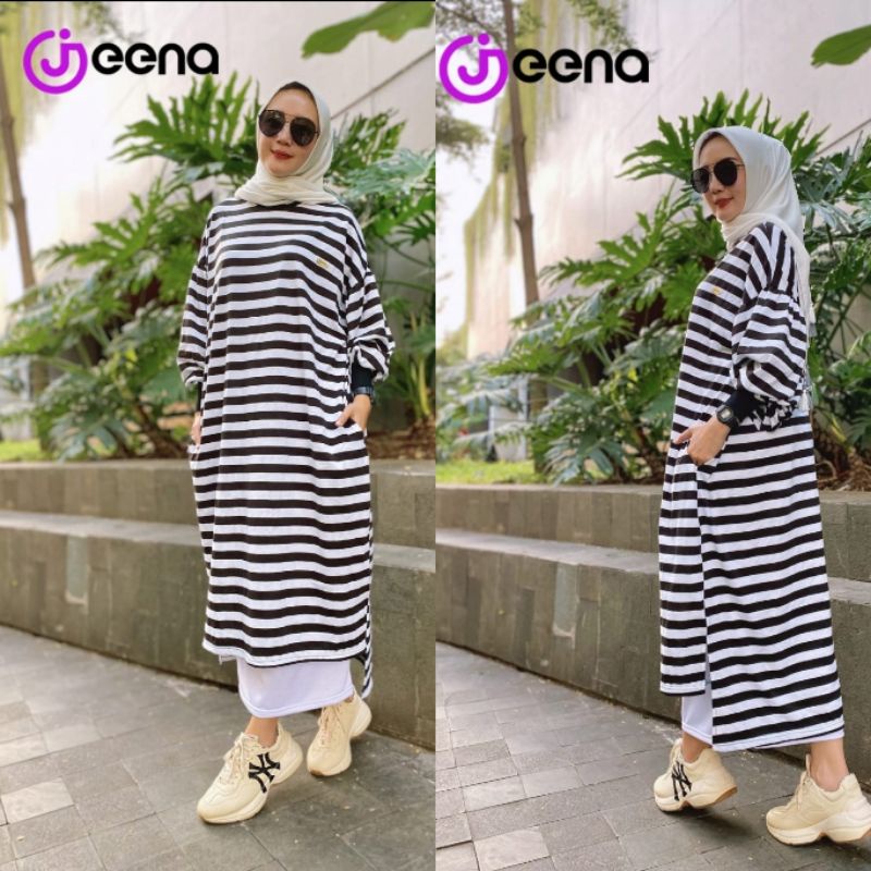Gamis Strips By Jeena Original Terbaru