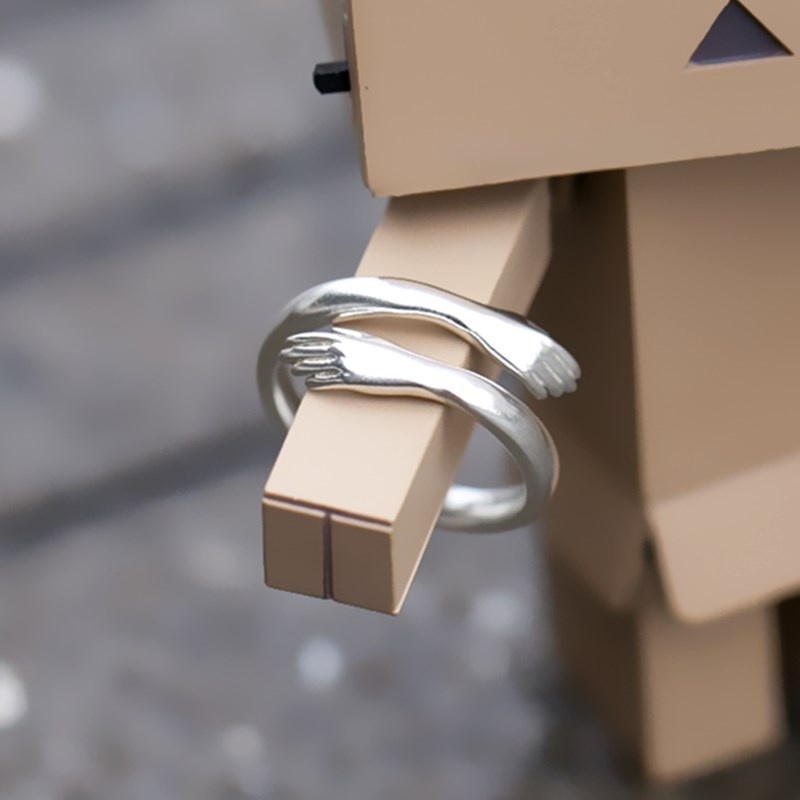 Cincin Bahan Alloy Warna Silver Desain Bordir Gaya Simple Menarik Untuk Wanita